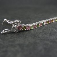 Sterling Silver Multi Colored Tourmaline Tennis Bracelet 7 Inches