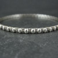 Vintage Sterling Bangle Bracelet 7.5"