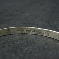 Mexican Sterling Triple Moon Bangle Bracelet 7.75"