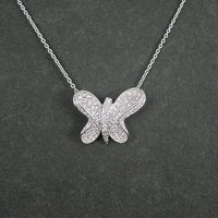 Sterling Silver Pink Butterfly Necklace