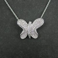 Sterling Silver Pink Butterfly Necklace