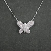 Sterling Silver Pink Butterfly Necklace