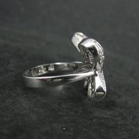 Estate Sterling Silver Pink Butterfly Ring Size 7.5