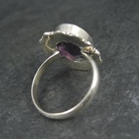 Sterling Silver Amethyst Ring Size 8 Estate Jewelry