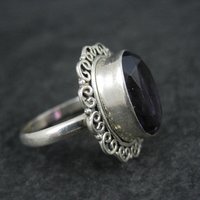 Sterling Silver Amethyst Ring Size 8 Estate Jewelry