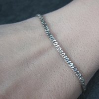 Dainty Sterling Chain Bracelet Italian Silver 7 Inches