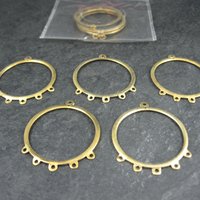 10pcs Round Brass Chandelier Base 32x38mm Jewelry Making NOS 2 Packages