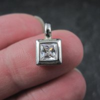 Small Sterling Cz Solitaire Pendant