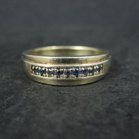 Mens Vermeil Sterling Sapphire Ring Size 13