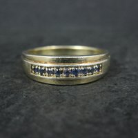 Mens Vermeil Sterling Sapphire Ring Size 13