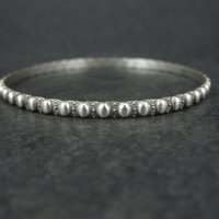 Vintage Sterling Bangle Bracelet 7.5"