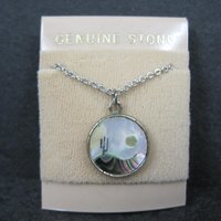 Vintage Desert Inlay Pendant Necklace NOS