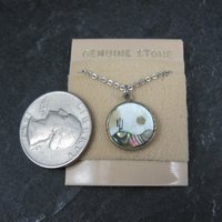 Vintage Desert Inlay Pendant Necklace NOS