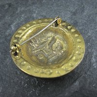 Vintage Gold Lions Head Brooch Kopi