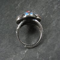 Vintage Enamel Ring 900 Silver Adjustable