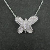 Sterling Silver Pink Butterfly Necklace