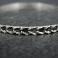Vintage Sterling Silver Bangle Bracelet by Danecraft 7.5"