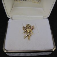Vintage 10K Black Hills Gold Angel Pin Tie Tack