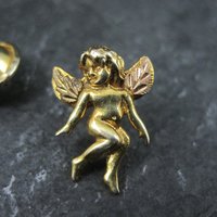 Vintage 10K Black Hills Gold Angel Pin Tie Tack