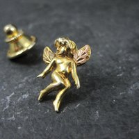 Vintage 10K Black Hills Gold Angel Pin Tie Tack