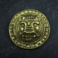 Vintage Gold Lions Head Brooch Kopi