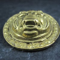 Vintage Gold Lions Head Brooch Kopi