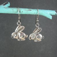 Sterling Rabbit Earrings Vintage Silver Bunny