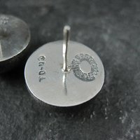 Large Sterling Silver Dome Earrings Alicia Mexican Silver