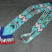 Vintage Southwestern Beaded Thunderbird Necklace