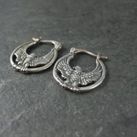 Sterling Silver Eagle Earrings Latch Closures Vintage
