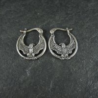 Sterling Silver Eagle Earrings Latch Closures Vintage