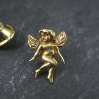 Vintage 10K Black Hills Gold Angel Pin Tie Tack