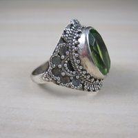 Estate Sterling Silver Peridot Ring Size 6