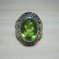 Estate Sterling Silver Peridot Ring Size 6