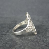 Vintage Sterling Silver Filigree Ring Size 8