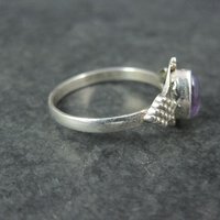 Dainty Sterling Amethyst Ring Size 10 Vintage Silver