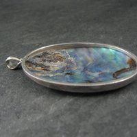 Large Sterling Silver Abalone Pendant