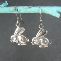 Sterling Rabbit Earrings Vintage Silver Bunny