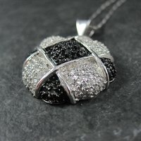 Sterling Silver Black & White Pendant Necklace