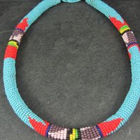 Vintage Southwestern Beaded Necklace 18"