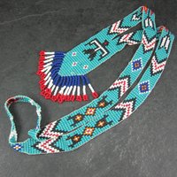 Vintage Southwestern Beaded Thunderbird Necklace