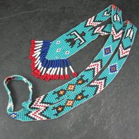 Vintage Southwestern Beaded Thunderbird Necklace