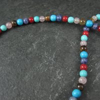 Estate Sterling 4MM Gemstone Bead Necklace