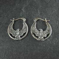 Sterling Silver Eagle Earrings Latch Closures Vintage
