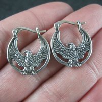 Sterling Silver Eagle Earrings Latch Closures Vintage