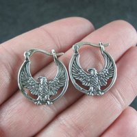 Sterling Silver Eagle Earrings Latch Closures Vintage