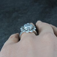 Vintage Sterling Sun Poison Ring Size 7