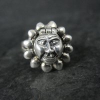 Vintage Sterling Sun Poison Ring Size 7