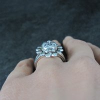 Vintage Sterling Sun Poison Ring Size 7