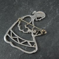 Navajo Mother and Child Brooch Sterling Silver